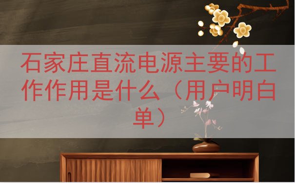 石家庄直流电源的工作作用是什么（用户明白单）