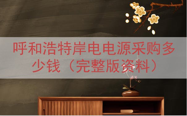 呼和浩特岸电电源采购多少钱（完整版资料）